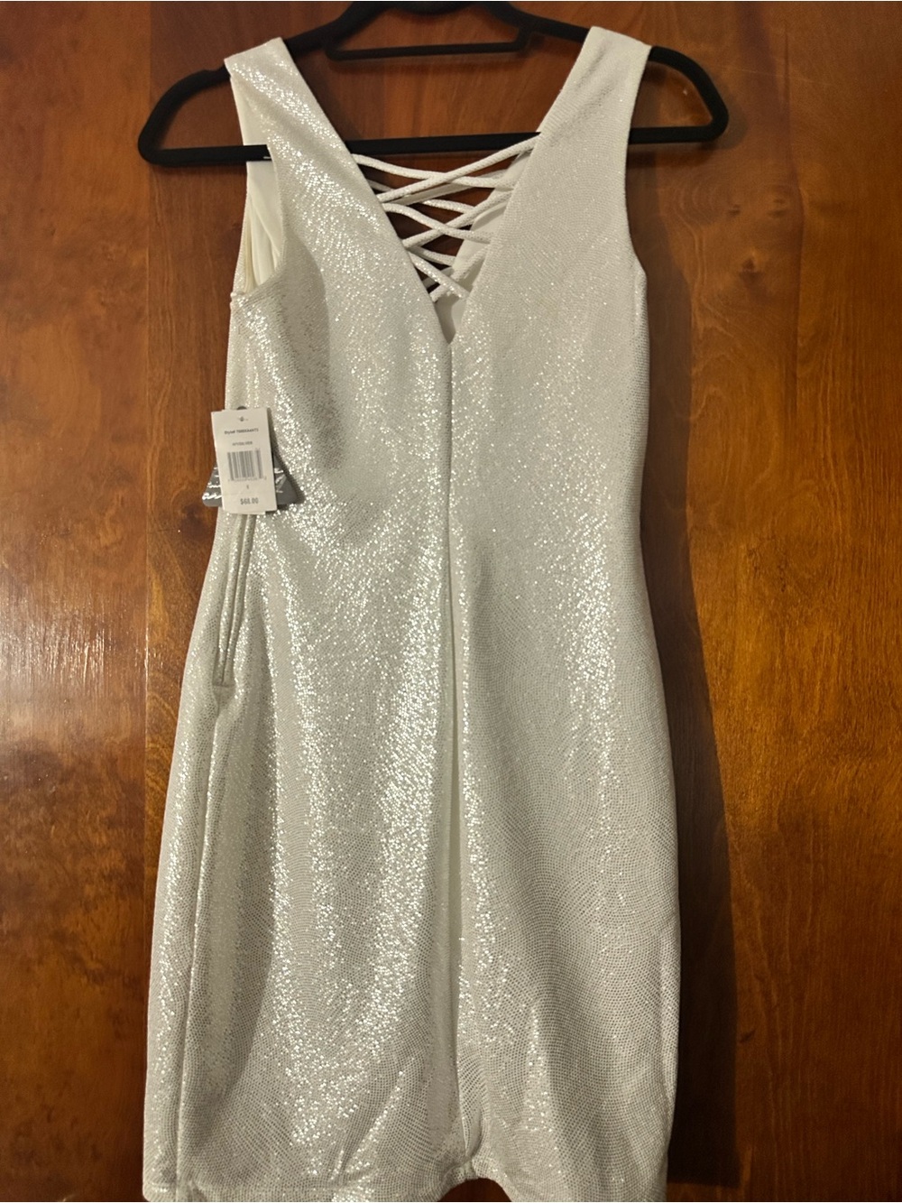 Metallic Shimmer Midi Skirt in white